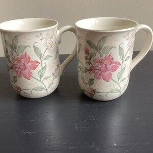 VTG Otagiri by Prima Set of 2 Pink Daffodils 8 oz Mugs